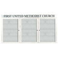 thumbnail image 3 of Aarco Products DCC3672-3RHW 3-Door Enclosed Bulletin Board with Header - White, 3 of 3