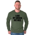 thumbnail image 4 of Love My Smokin Hot Wife Funny Spouse Men's Big & Tall Long Sleeve Graphic Tee Brisco Brands 2X, 4 of 5