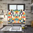 thumbnail image 4 of Yayeee Kitchen Curtains Tier Pair Light Filtering 27"x36" Rod Pocket Short Cafe Window Panel, Green Geometric, 4 of 7