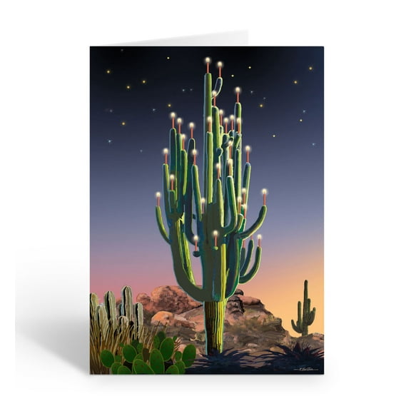 Decorated Christmas Saguaro in the Desert - 18 Cards and Envelopes - 40093