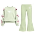 thumbnail image 2 of Asgosdo Girls Fall Two Piece Sets for Girls Bow Long Sleeve Top and Flared Pant Cute Casual Outfits Teen Winter Clothes Size 5-15Y, 2 of 8