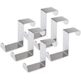 thumbnail image 1 of Set of 6 Stainless Steel Z-Shaped Hooks for Keys, Scarves, Bags, Kitchen, Bedroom, Wardrobe, Drawer, etc., 1 of 5