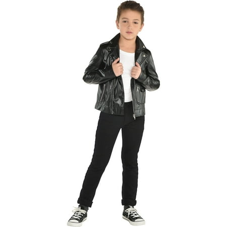 Grease T-Birds Leather Jacket for Children, Size Small/Medium, Faux