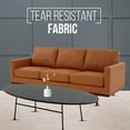 thumbnail image 6 of Leisuremod Chester Modern Leather 3 Seater Sofa With Birch Wood Base Mid Century Living Room Couch (Cognac Tan), 6 of 12