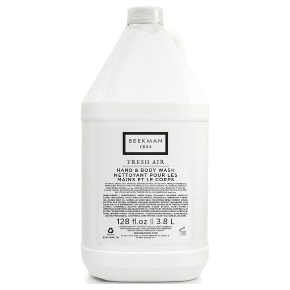 Beekman 1802 Fresh Air Shower Gel Body Wash 1 Gallon for Dispensers