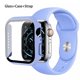 thumbnail image 1 of Cristal, funda y correa para Apple Watch, banda de silicona de 44mm, 40mm, 45mm, 41mm, 38mm, 42mm, 44mm, iWatch serie 3 4 5 6 se 78, 1 of 4