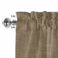 thumbnail image 4 of Vintage Brown Rod Pocket Curtain Valance, Farmhouse Retro Dark Solid Color Linen Texture Farmhouse Window Valance for Living Room, Bedroom, Kitchen 60"W x 18"L, 4 of 9