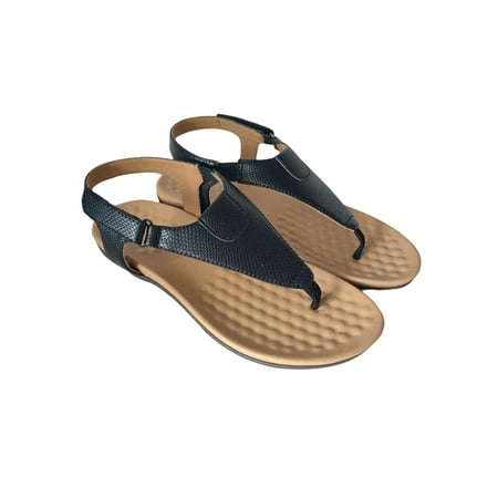 

Colisha Ladies Flat Sandal Summer Gladiator Sandals Flip Flops Thong Shoes Party Comfort Beach Black 7