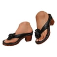 thumbnail image 3 of YLYL Women Thong Sandals with Flower Wedge Platform Chunky Heel Slip on Dressy Casual Summer Flip Flops, 3 of 7