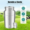 thumbnail image 2 of 35L/9.3gal Milk Can with Spigot - 304 Stainless Steel Water Dispenser Food Storage Container for Liquid & Dry Goods, Wine Pail Bucket Metal Tote Jug for Kitchen, Farm, 2 of 18