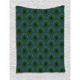 thumbnail image 1 of Mandala Tapestry, African Tribal Ethnic Pattern with Circle Cosmos Rounds Funky Culture Art, Wall Hanging for Bedroom Living Room Dorm Decor, 40W X 60L Inches, Emerald Teal Purple, by Ambesonne, 1 of 2