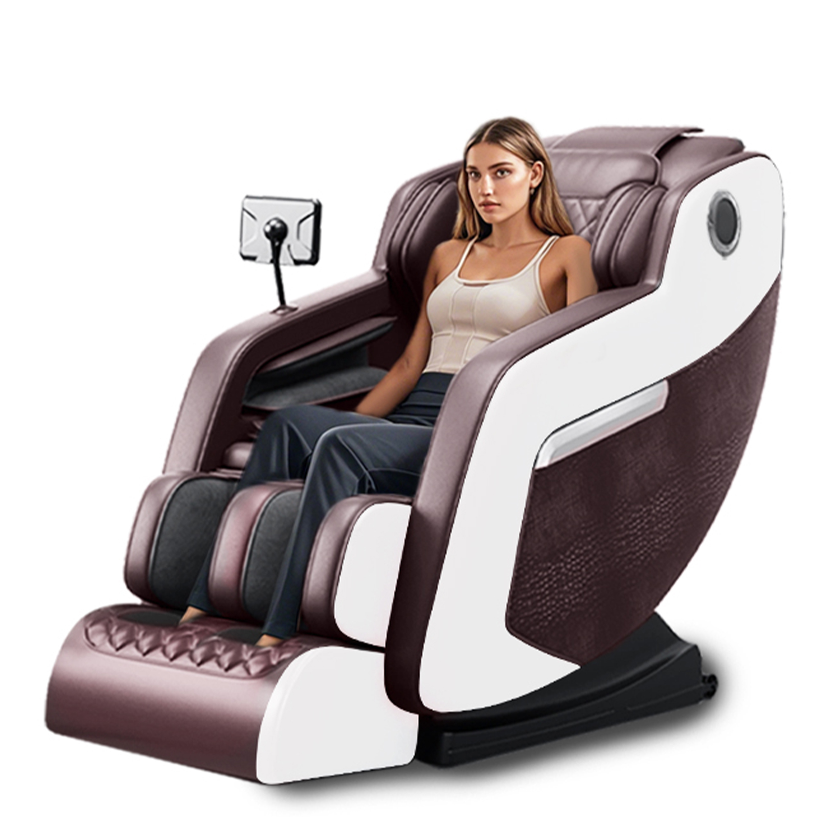 MAYEERTY Zero Gravity Massage Chair for Full Body, Lazy Chair Recliner with 20 Massage Points and 8 Rollers, Brown