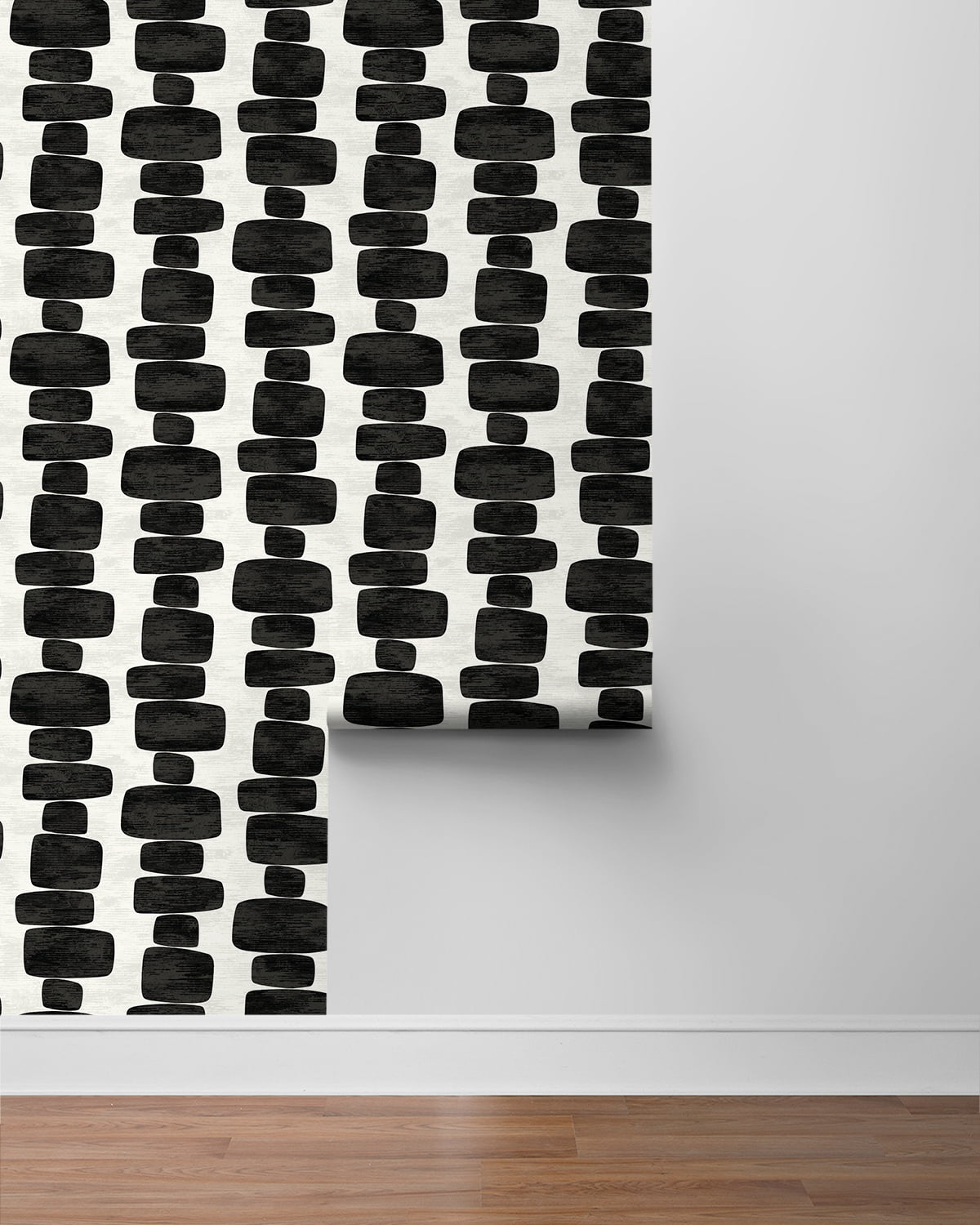 Stacy Garcia Home Charcoal Stripe Block Geometric Peel and Stick Wallpaper - 20.5 in. W. x 18 ft. L. Roll