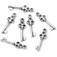 thumbnail image 3 of 50 pc Tibetan style Alloy Pendants Lead Free Cadmium Free and Nickel Free Antique Silver Skeleton Key 7mm wide 21.5mm long hole: 1mm, 3 of 4