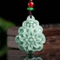 thumbnail image 2 of K-KED Natural Grade A Ice Jade Jadeite Lucky Men Women Gift Green The Roses Pendant, 2 of 6