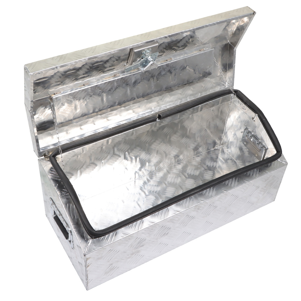 EPOTOOR 30 Sliver Aluminum Underbody Truck Box Trailer Tongue Tool Box w/T-Handle Latch Trailer Tongue Box for ATV Storage Truck Pickup RV