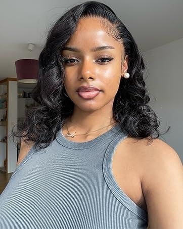 Short Body Wave Bob Wig 13x4 Transparent Lace Frontal Wig Human Hair Pre Plucked Wigs