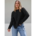 thumbnail image 2 of Women's Oversized Chunky Knit Crew Neck Sweater, 2 of 7
