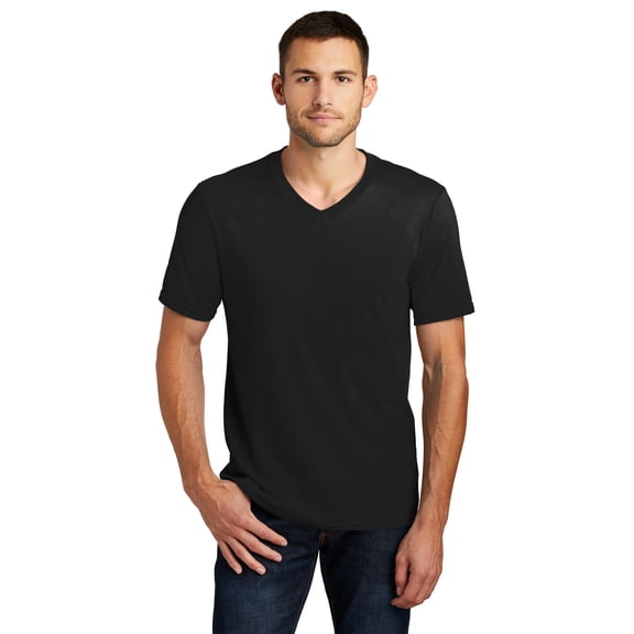 District Young Mens Very Important Tee V Neck-XS (Black)