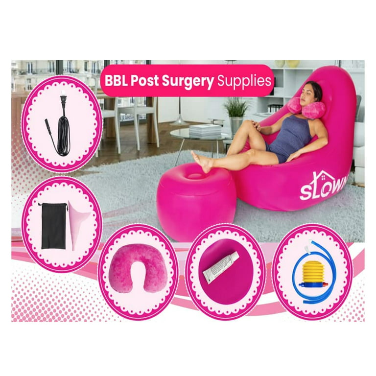 JAZORR PVC BBL Post Surgery Supplies, BBL Bed with Hole After Surgery,  Brazilian Butt Lift Recovery Pillow After Surgery, Inflatable Mattress Bed  with