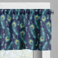 thumbnail image 3 of Ambesonne Peacock Valance Pack of 2, Peacock Bird Feathers, 54"X18", Navy Blue Orange, 3 of 5