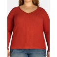 thumbnail image 4 of Terra & Sky Women's Plus Size Pointelle Top, Sizes 0X-4X, 4 of 5