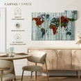 thumbnail image 5 of Elephant Stock Artisanal World Map Wall Art - Horizontal Multi Panel Canvas - Living Room Wall Decor - Map Multi Panel - Red And Green Decor - 65" x 42", 5 of 8