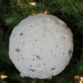 thumbnail image 3 of Northlight 4" Faux Fur and Shiny Stars Plush Ball Christmas Ornament - White/Silver, 3 of 4