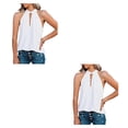 thumbnail image 3 of Blusa Sin mangas Sonducket para mujer Ropa de moda transpirable Blanco M, 3 of 5