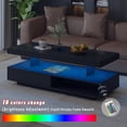 thumbnail image 5 of Harper & Bright Designs Rectangle LED Coffee Table with Storage, Modern Black Coffee Table with LED Lights, Center Table with 2 Drawers and Display Shelves for Living Room, 5 of 14