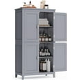 thumbnail image 1 of VASAGLE Mueble de Baño, Armario de Baño, Armario de Cocina, con 4 Puertas, Estantes Ajustables, 30 x 60 x 110 cm, Gris Mística, 1 of 5