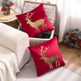 thumbnail image 3 of Christmas Pillowcases 18 x 18 inch Set of 2 Red Christmas Deer Sequins Throw Pillow Cover Christmas Pillow case Christmas Party Decor Winter Holiday Cushion Case, 3 of 6
