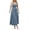 Blue, variant on Spring Dresses for Women Flowy Square Neck Sleeveless Midi Waist Dress (Beige S)