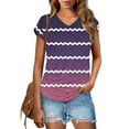 thumbnail image 1 of JMKQLZ Women Short Sleeve Sequins Loose Polluer Solid V-Neck Blouse Shirt, 1 of 8