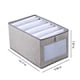 thumbnail image 3 of Organizador de ropa plegable y lavable con asa, caja de almacenamiento de tela gris para armario, tamaños de 36 x 25 x 20 cm y 44 x 30 x 20 cm, organizador de ropa con compartimentos., 3 of 7