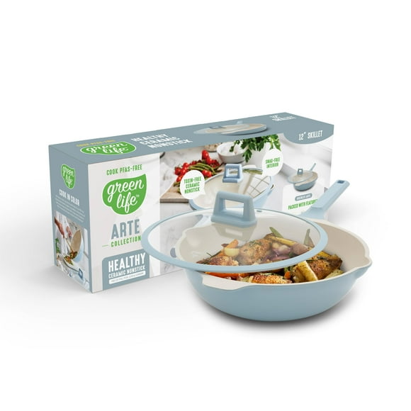 Sartén Wok GreenLife antiadherente de 30 cm (5 L) con tapa Blue Haze