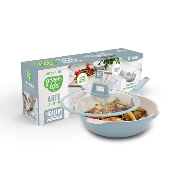 Sartén Wok GreenLife antiadherente de 30 cm (5 L) con tapa Blue Haze