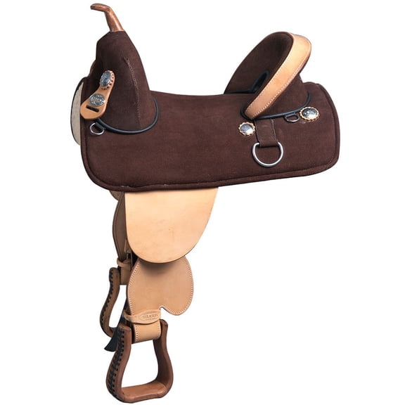 HILASON 15 Treeless Western Trail Barrel Racing American Leather Saddle | Horse for Horses