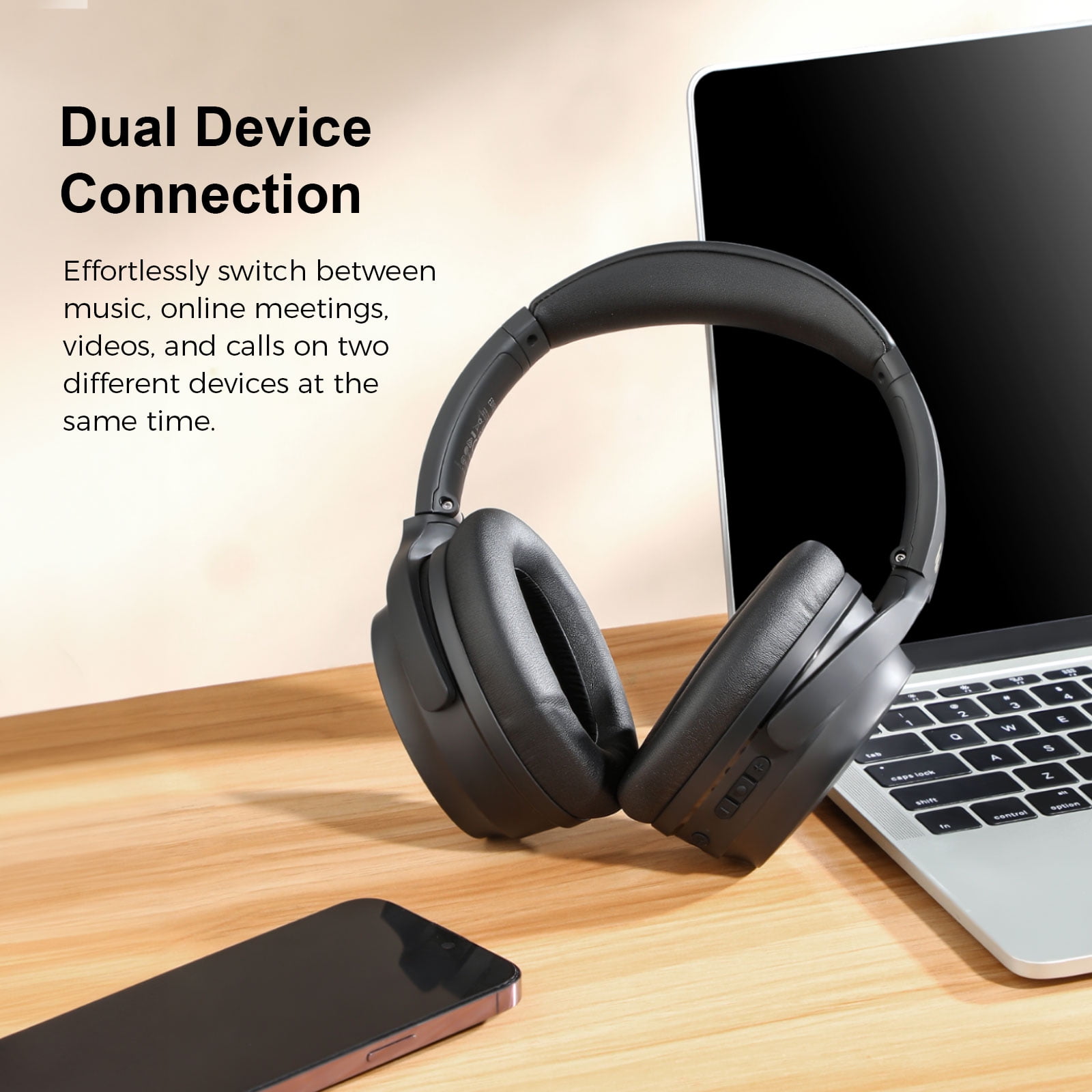 Edifier WH700NB Wireless Active Noise Cancellation Over-Ear Headphones - Black, Holiday Gift