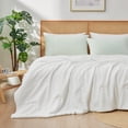 thumbnail image 3 of Amelie Home Twin Waffle Cooling Comforter – Reversible Lightweight Blanket for Hot Sleepers, White 68"x90", 3 of 5