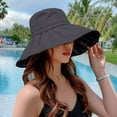 thumbnail image 2 of QASIEATN Bucket Hat for Women Fisherman Hat Foldable Solid Color Vinyl Heat Anti Sun Hat Outdoor Supply, 2 of 4