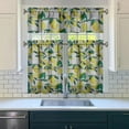 thumbnail image 3 of Summer Fruit Print Kitchen Curtains Set - Refreshing Lemon Yellow Tier Curtains, Modern Farmhouse Decor, 3 of 5