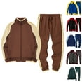 thumbnail image 4 of guisaled Men's Tracksuits 2 Piece Outfits Stand Collar Full Zip Sweatsuits Fashion Color Block Long Sleeve Casual Jogging Suits, 4 of 5