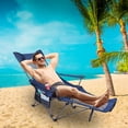 thumbnail image 4 of Zorpupoa Portable Camping Chair, Heavy Duty Steel Folding Reclining Chair 330lbs Load with Reclining Backrest Angle Cup Holder for Camping Fishing, Blue, 4 of 13