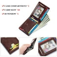 thumbnail image 4 of Front Pocket Wallet for Men Slim Lightweight RFID Blocking Genuine Leather Bifold Thin Wallet with 10 Card Slots, Brown, 4 of 6