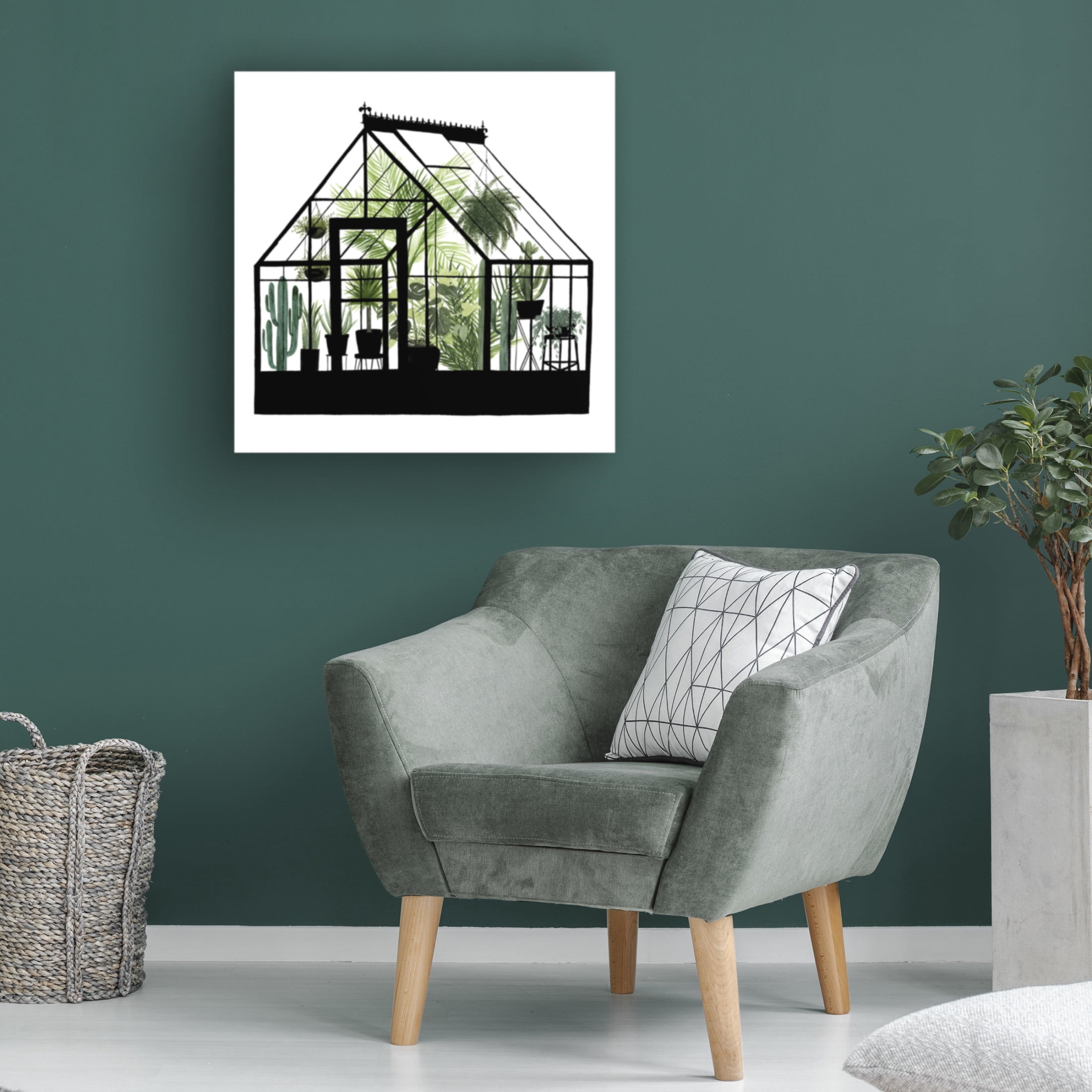 Canvas Wall Art - Grace Popp 'Glass House I' Wall Art for Living Room, Bedroom, or Office Décor by Trademark Fine Art - 14 x 14 Inches