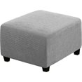 thumbnail image 1 of Fundas elásticas, fundas cuadradas de tela de spandex para taburete de almacenamiento, reposapiés, con parte inferior elástica, para muebles (gris claro), 1 of 5