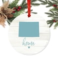 thumbnail image 2 of US State Round Metal Christmas Ornament, Rustic Light Wood Print, Colorado Home, Includes Ribbon and Gift Bag, 2 of 2