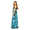 thumbnail image 2 of Riviera Sun Women's Tie Dye Maxi Dress – Boho Beach & Summer Spaghetti Strap Sundress (Black / Turquoise, 2X), 2 of 2