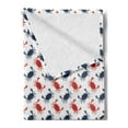 thumbnail image 2 of Crabs Soft Flannel Fleece Throw Blanket, Sea Animals Theme Crabs on the White Background with Vintage Style Pattern Print, Cozy Plush for Indoor and Outdoor Use, 70" x 90", Blue and Red, by Ambesonne, 2 of 5